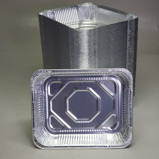 ZA@ PRESTIGE (100 Pack) Half Size Steam Table Aluminum - Deep 12.75x10x2.5 5132PSS (Damaged)