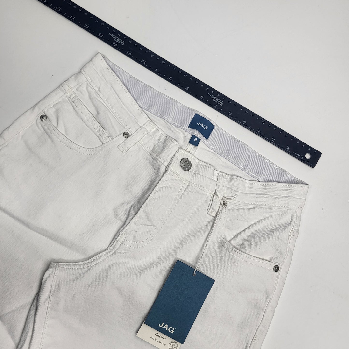 JAG Cecilia Mid Rise Skinny Jeans Womens Sz 8/29 White J2865CBD618