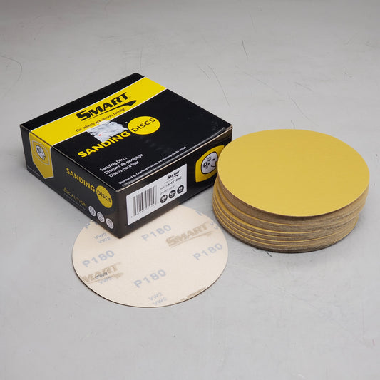 SMART (50 Pack) Sanding Sand Paper Discs Smart-grip 180 Grit 6" SMT180G