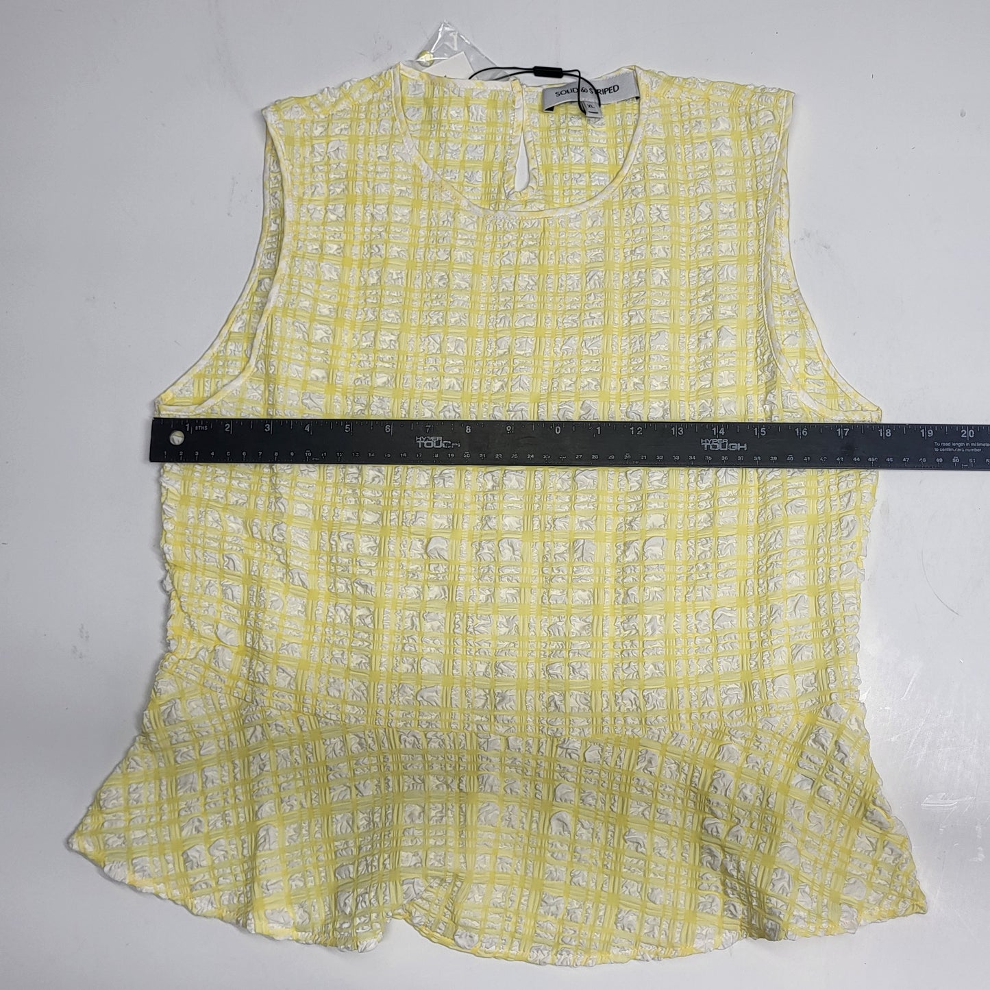 SOLID AND STRIPED Brinley Top Puckered  XL Plaid Citrina SU26R2395PPLCTN