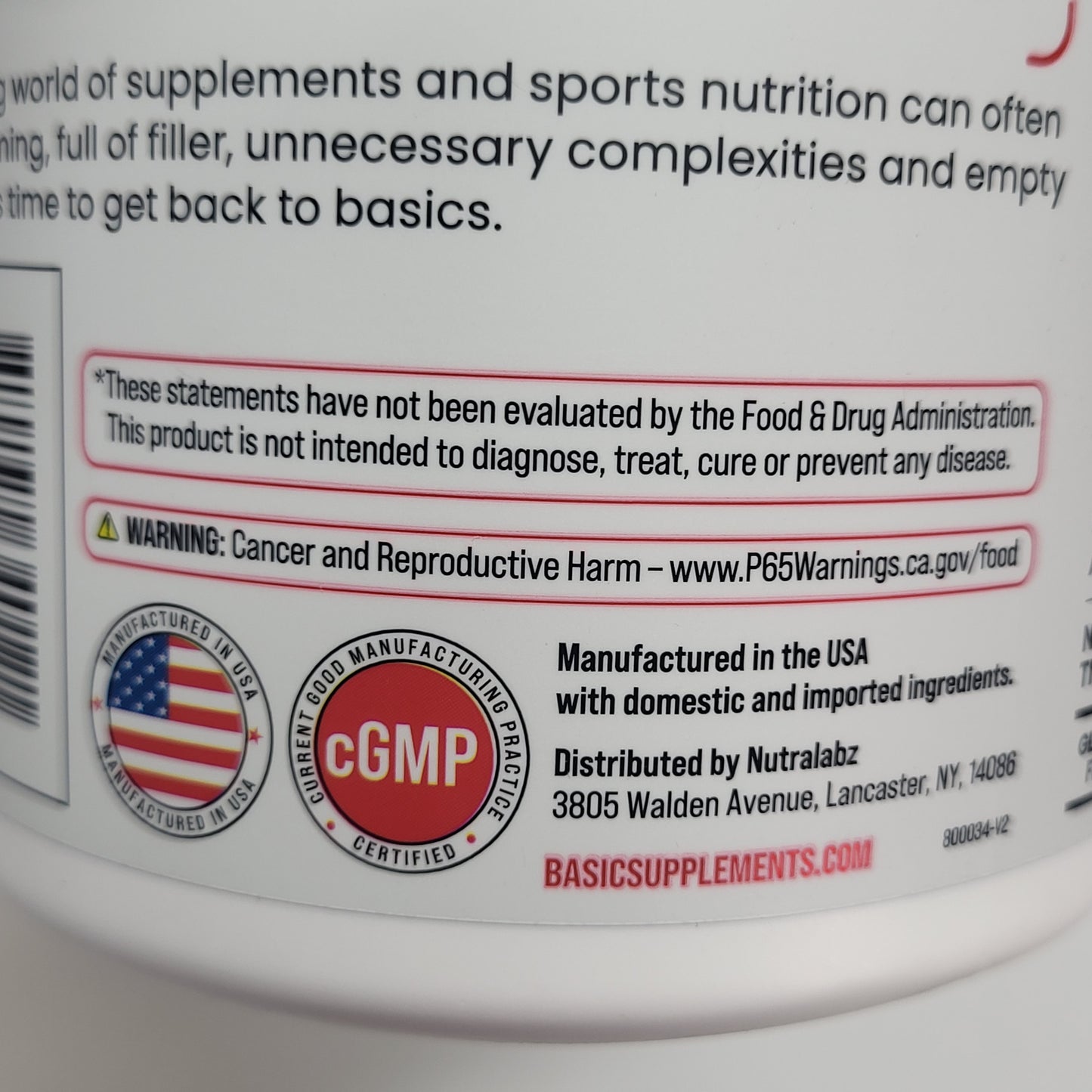 BASIC Creatine Monohydrate Increase Muscle Mass Miami Vice 8.5oz BB 01/27
