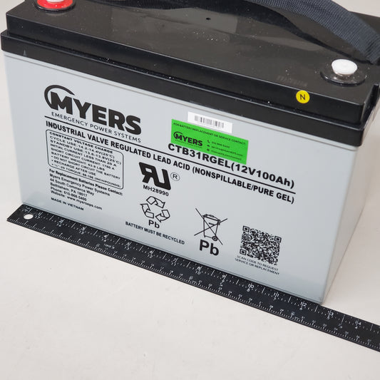 MYERS Vrla Rechargeable Gel Battery Emergency Power Systems CTB31RGEL (New Other)
