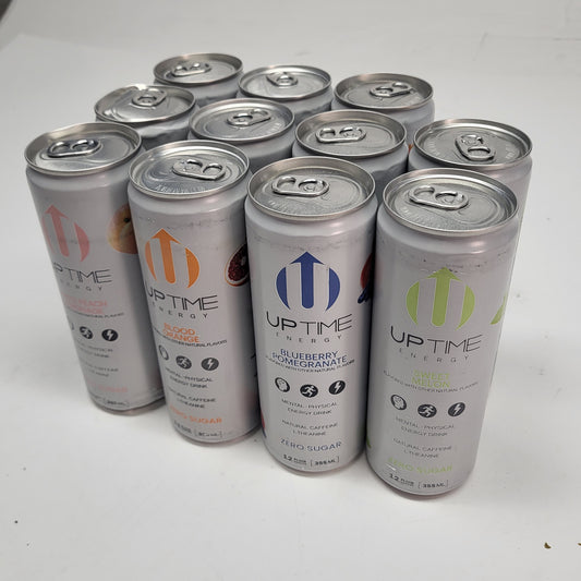 ZA@ UPTIME ENERGY DRINK Original Variety Zero Sugar Zero Sugar 12 oz BB 05/27