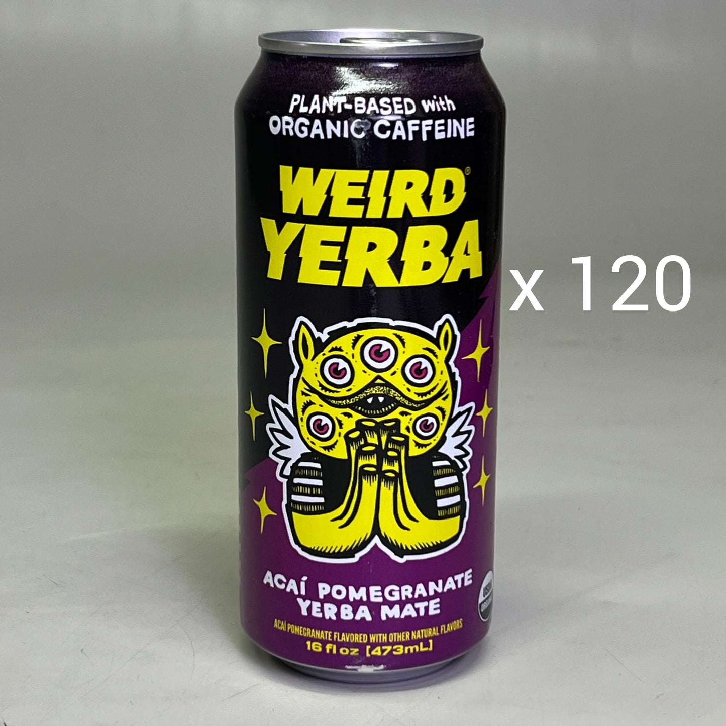 ZA@ WEIRD YERBA (120 PACK) Acai Pomegranate Yerba Mate 16 fl oz (AS-IS, Distressed Packaging) E