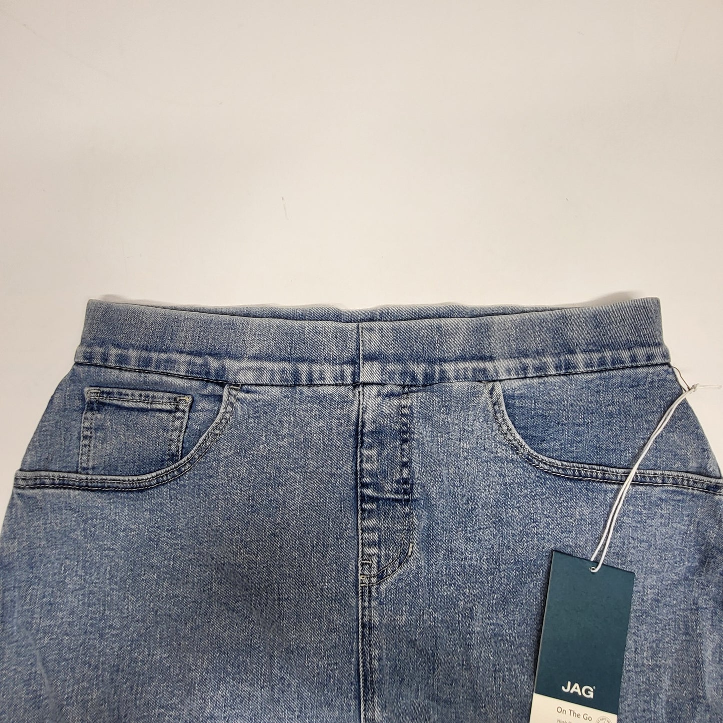 JAG On-the-go Mid Rise Pull-On Skort Womens Sz 16 Silver Lake J3101CSA220