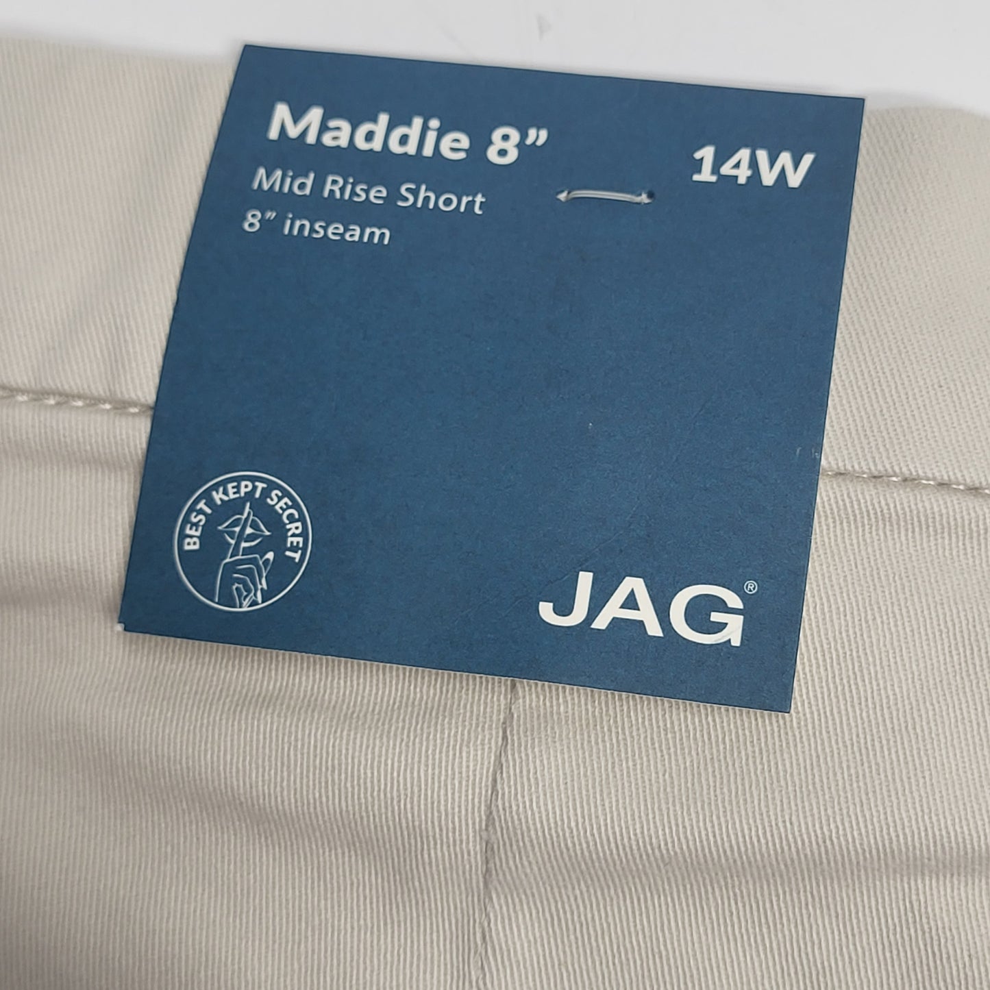 JAG Maddie Bermuda Mid-rise Slip-on  Womens Sz 14W/8 Stone JE5108TWL616