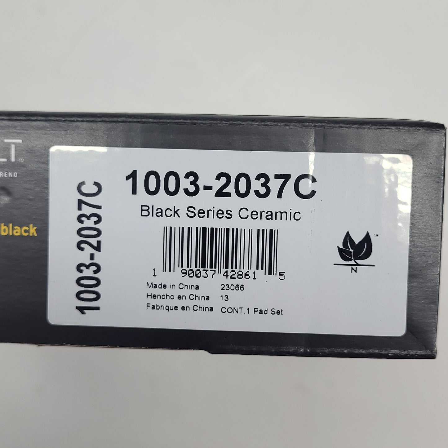 QUALITY-BUILT Ceramic Disc Brake Pad Set Black Rear 1003-2037C