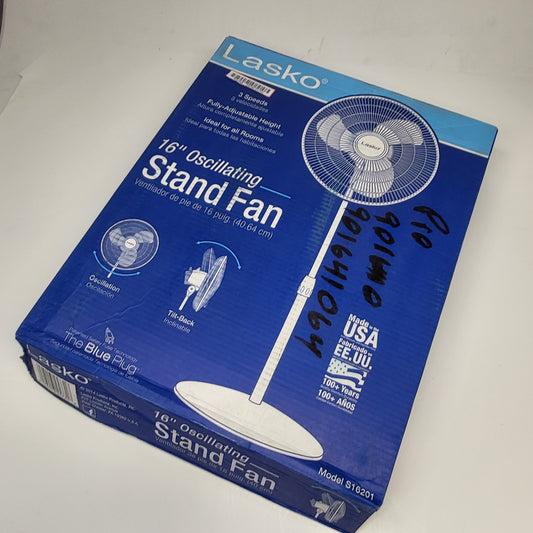 LASKO Oscillating Stand Fan the Blue Plug 16" S16201 (As Is)