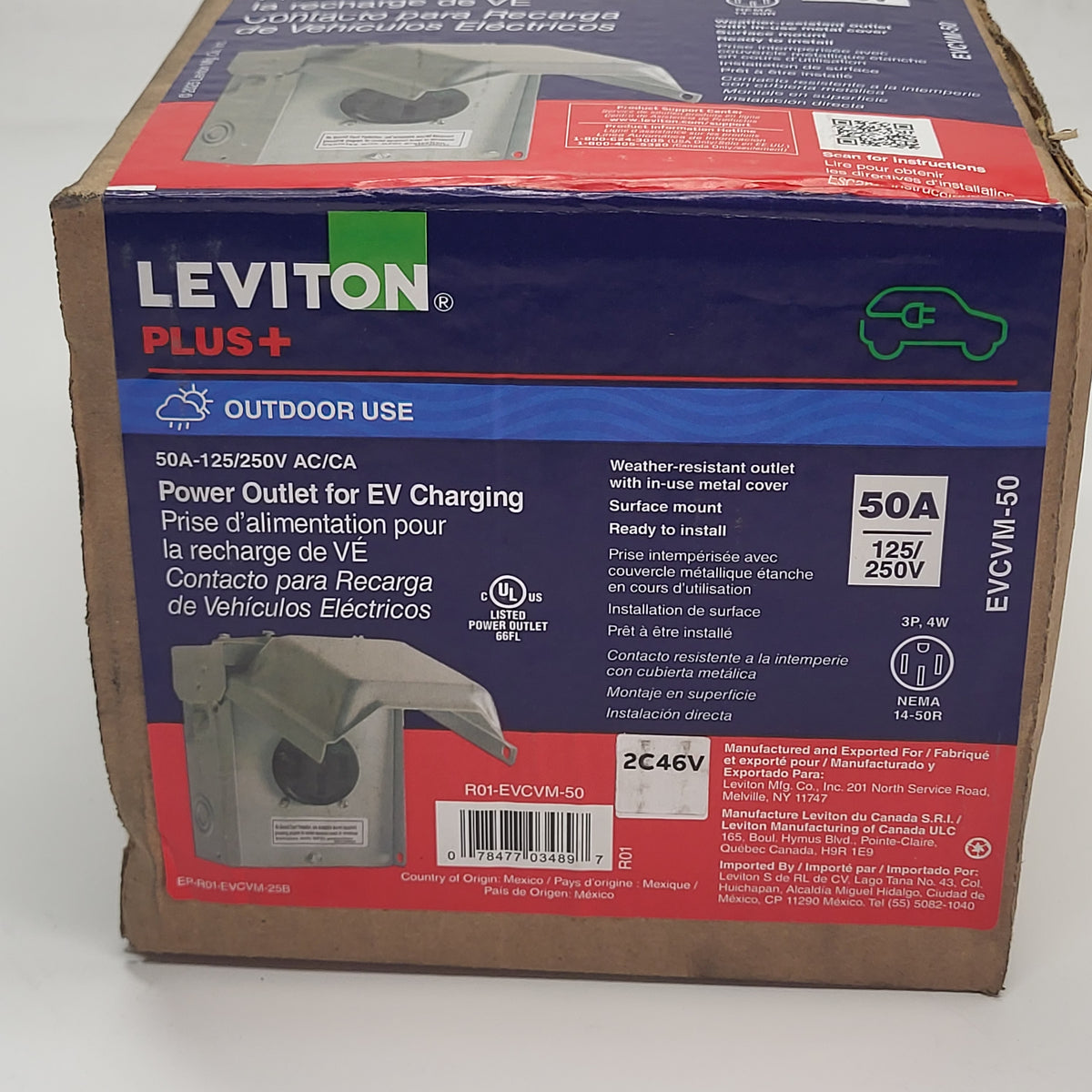 LEVITON  Power Outlet for Ev Charing 50a Outdoor Use EVCVM-50