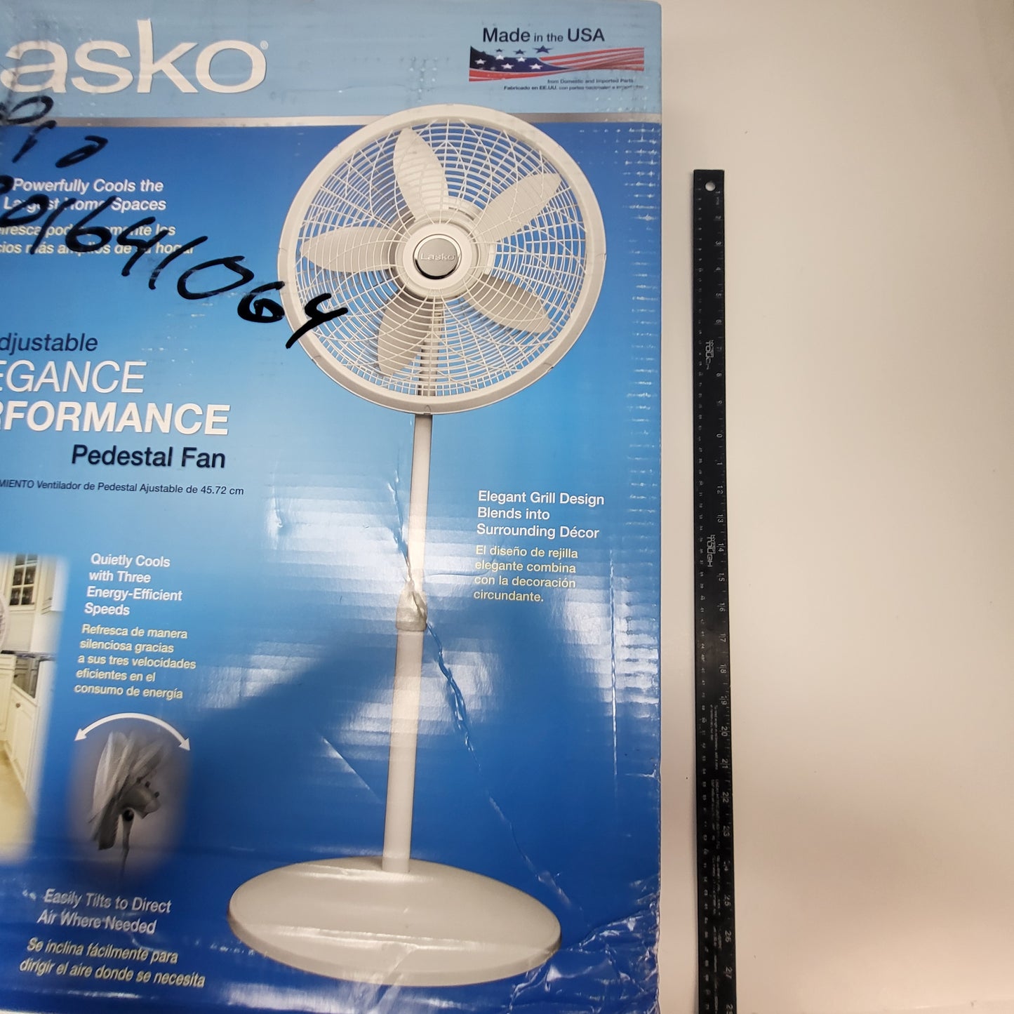 LASKO  Adjustable Elegance & Performance Pedestal Fan  18" (As Is)