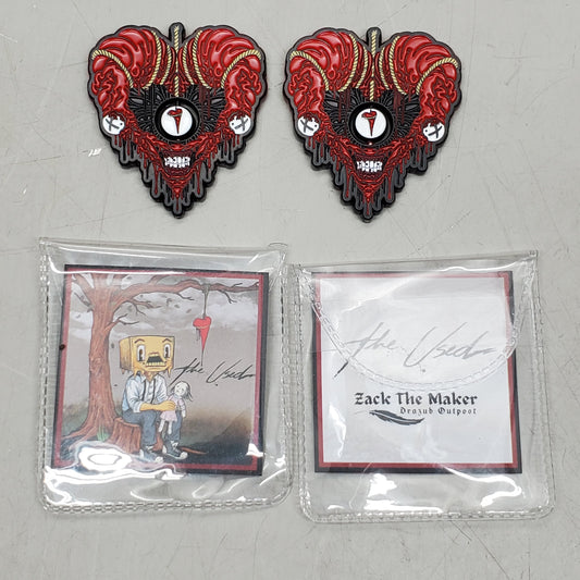 THE USED (2 Pack) In Life and Death Heart Medallion Collector Coin 2" Red / White