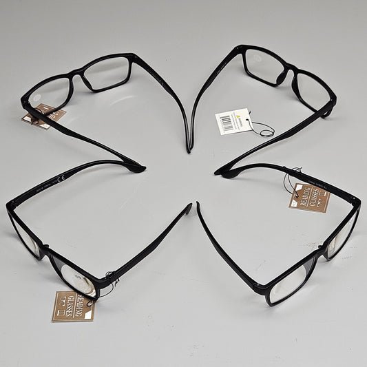 READING GLASSES (4-PACK) Single Power Reading Glasses (+2.50) 138MM Black