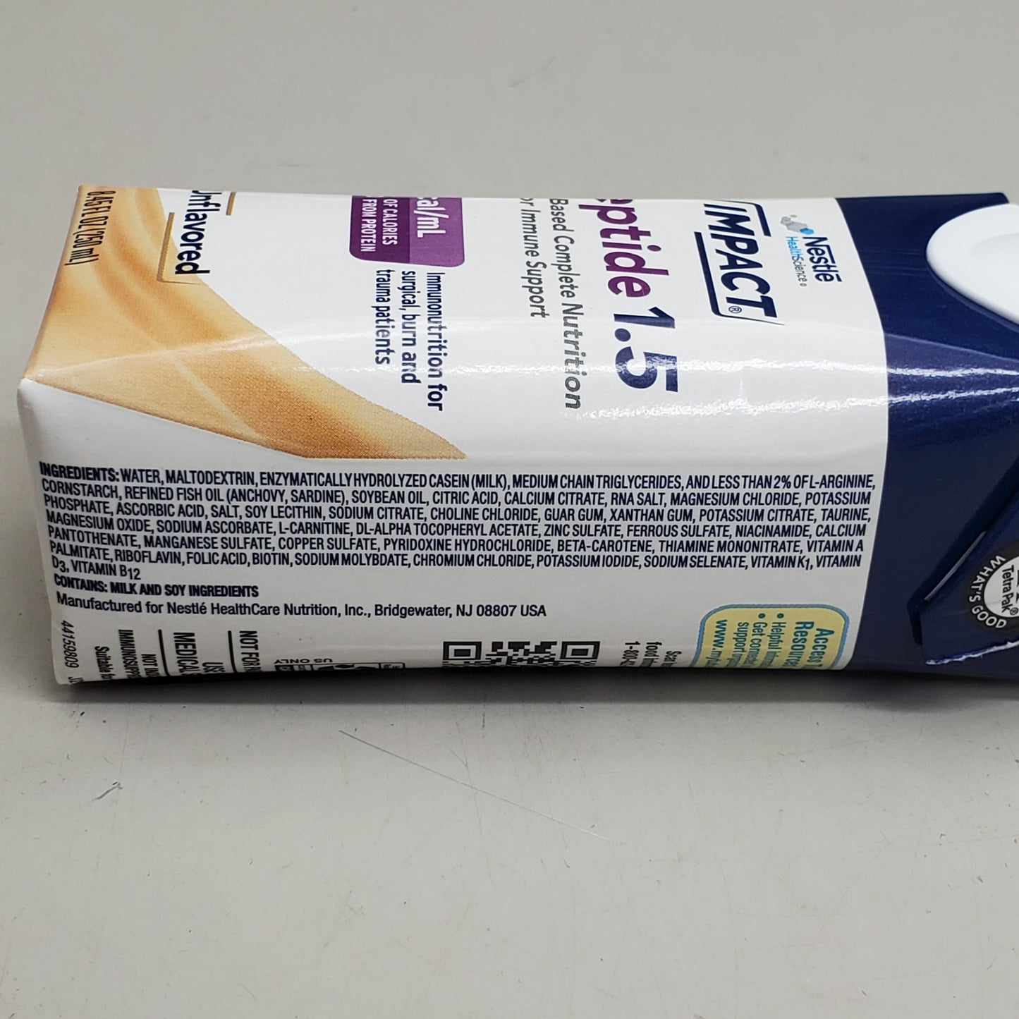ZA@ NESTLE (24 Pack) Impact Peptide 1.5 Nutrition Immune Support 8 fl oz Unflavored G12505973 BB 02/26 F