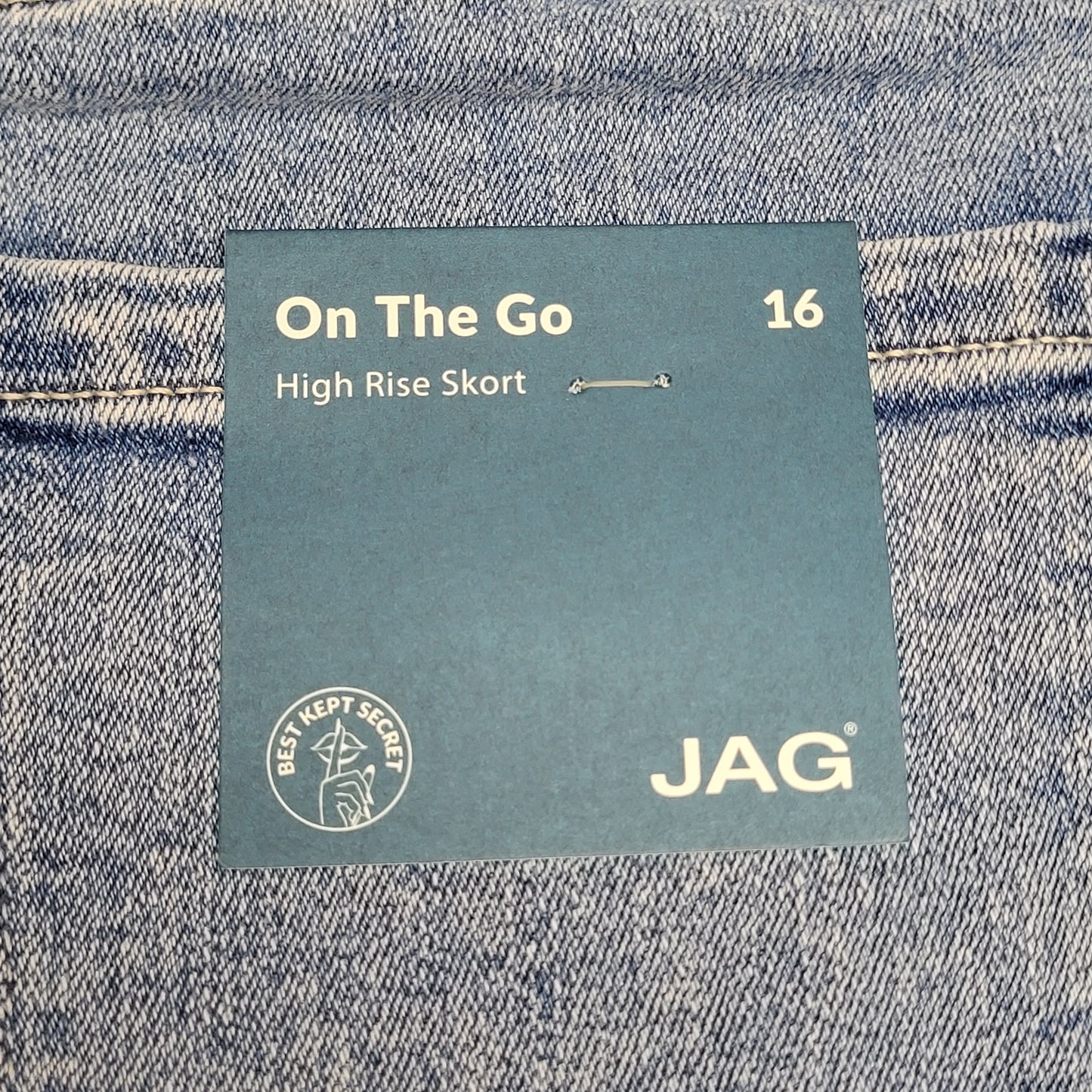 JAG On-the-go Mid Rise Pull-On Skort Womens Sz 16 Silver Lake J3101CSA220