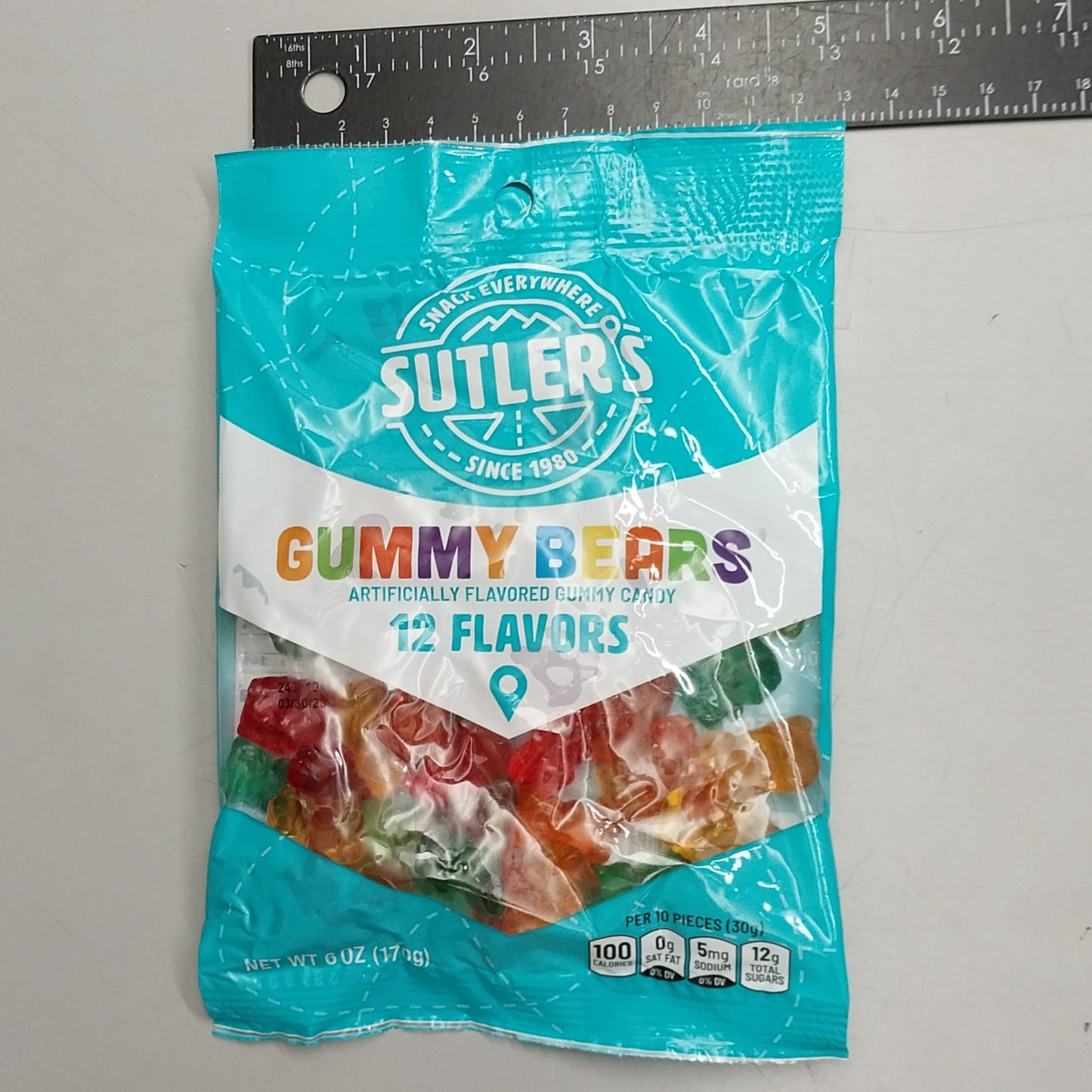 SUTLERS Gummy Bears (4-PK) 6 oz Each Artificially Flavored Gummy Candy Exp 03/2025