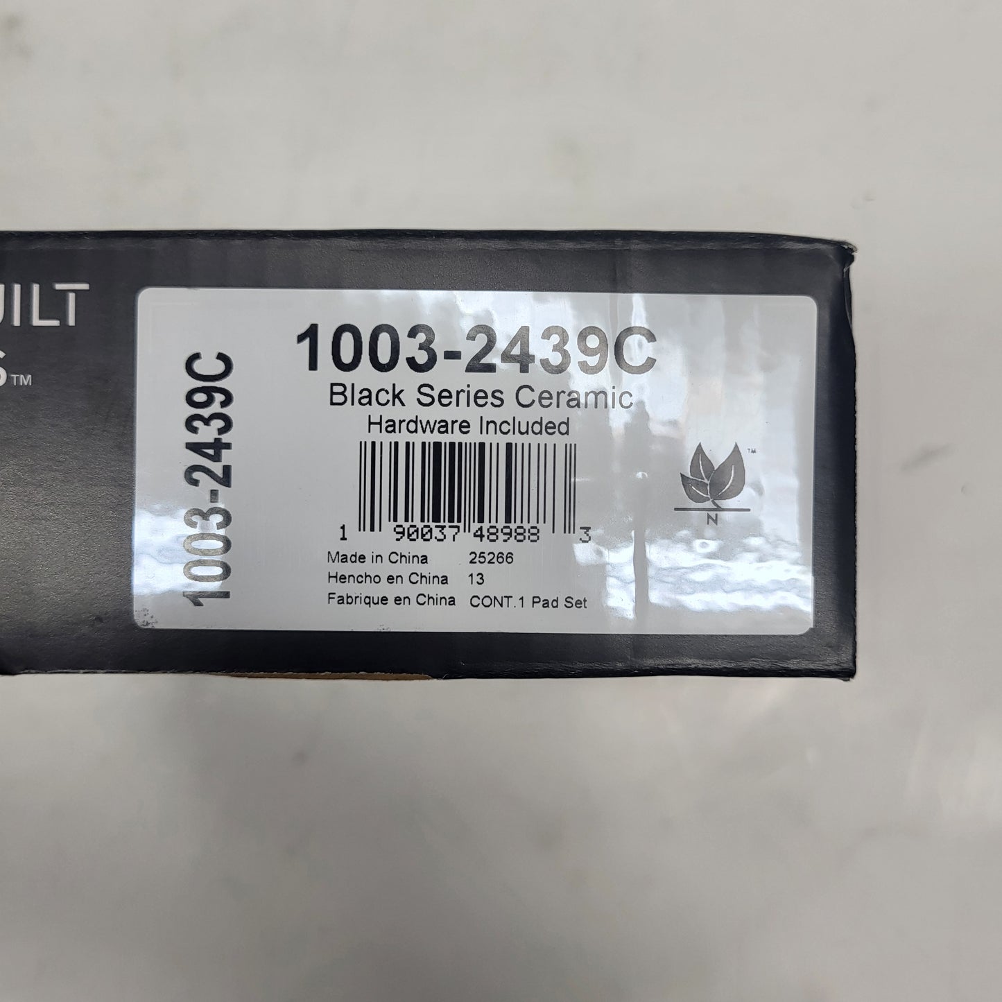 QUALITY-BUILT Ceramic Disc Brake Pad Set Black Rear 1003-2439C