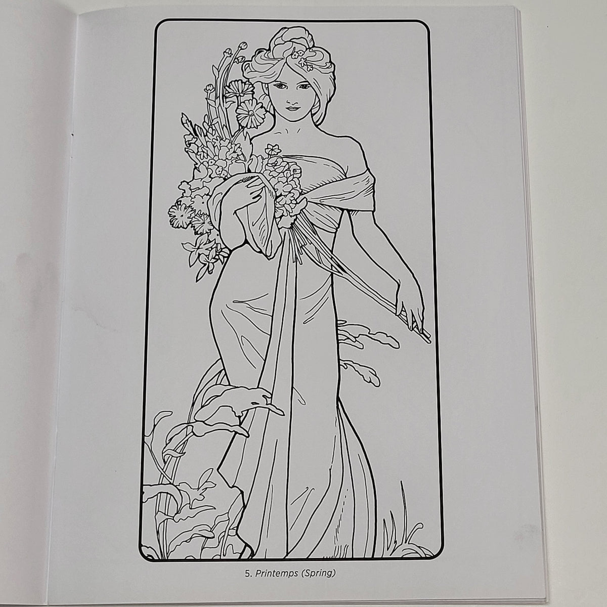 ZA@ POMEGRANATE Alphonse Mucha Coloring Book Soft Cover 22 Images
