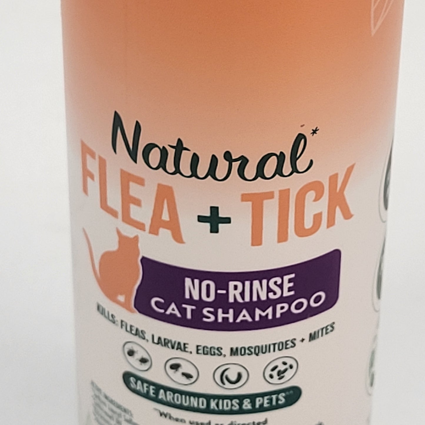 TROPICLEAN (4 PACK) Natural Flea & Tick Removal No-rinse Cat Shampoo 7.4 oz