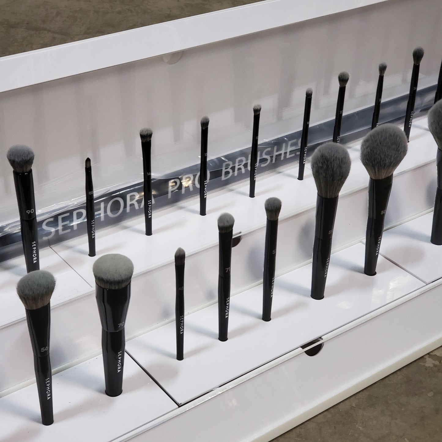 ZA@ Pallet of SEPHORA Makeup Store Display Shelf Organizers And Brushes (AS-IS)