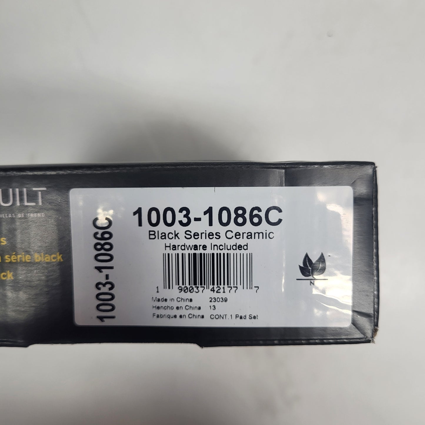 QUALITY-BUILT Ceramic Disc Brake Pad Set Black Rear 1003-1086C