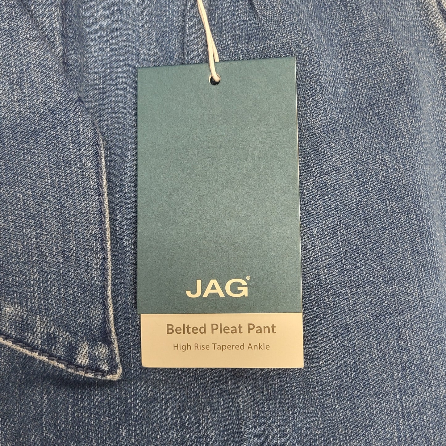 JAG Belted Pleat High Rise Tapered Ankle Womens Sz 6/27 Blue Nova J2882SAP325