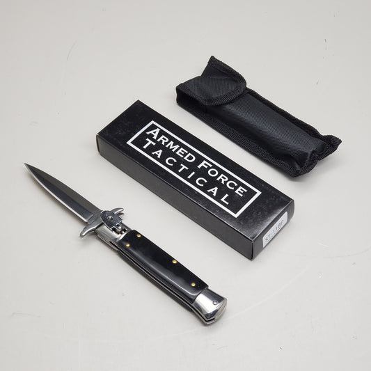 ZA@ ARMED FORCE TACTICAL 8” Handcrafted OTF Pocket Knife – Black ST-11BP
