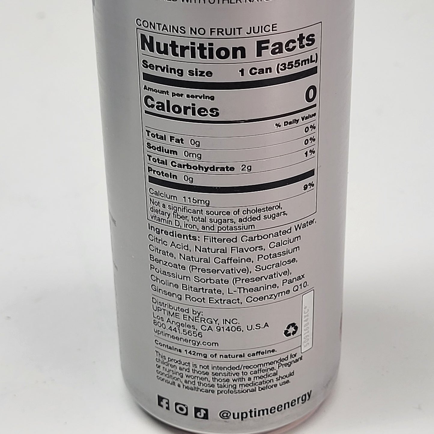 ZA@ UPTIME ENERGY DRINK Tropical Variety Zero Sugar Zero Sugar 12 oz BB 05/27