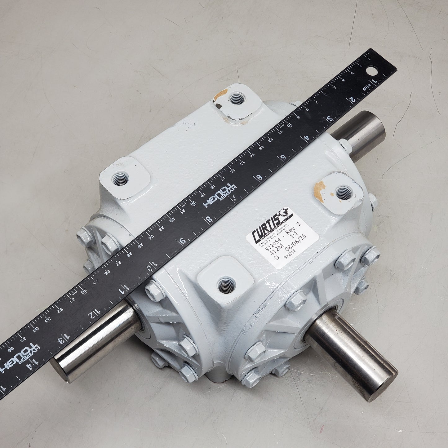 CURTIS MACHINE Gearbox 412m 1:1 Rev 2 Angle 3 Shaft Gear Grey 922054