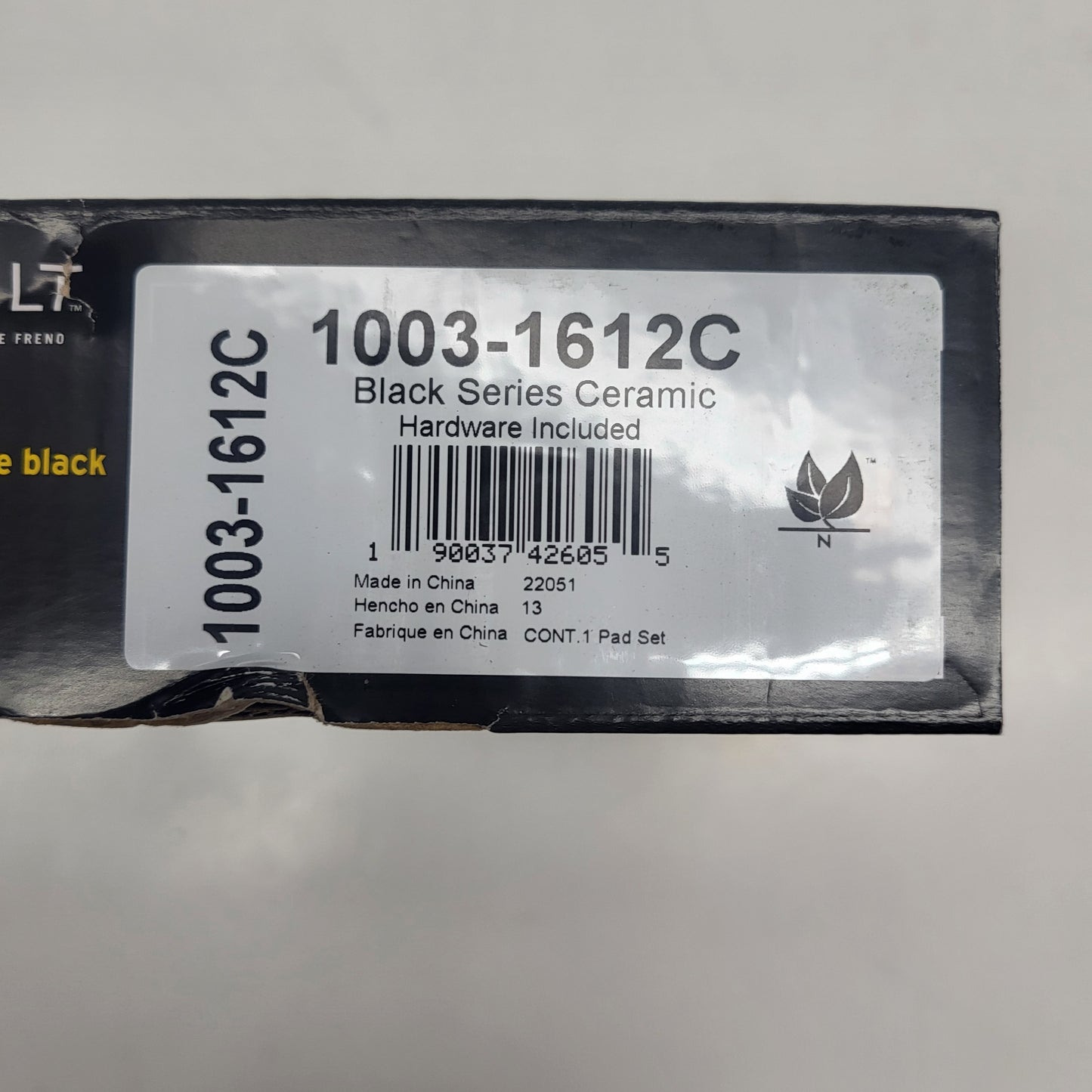 QUALITY-BUILT Ceramic Disc Brake Pad Set Black Rear 1003-1612C
