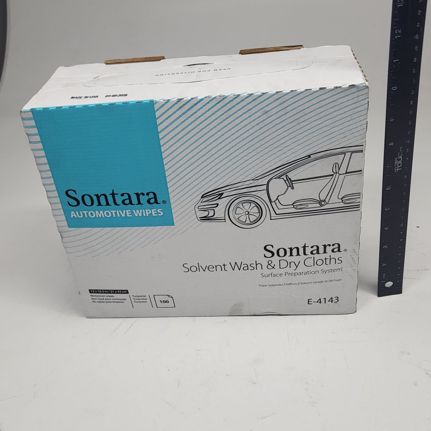 SONTARA Automotive Wipes Solvent Wash and Dry Cloths 100 Sheets Teal E-4143