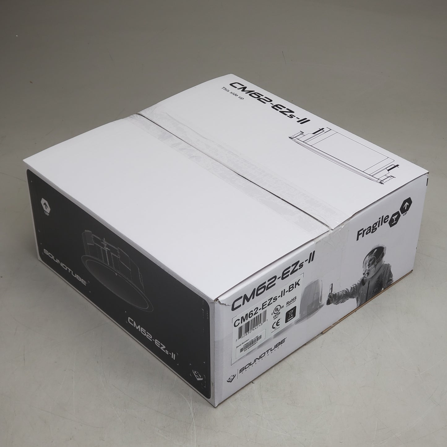 SOUNDTUBE 2-way In Ceiling Speaker Short Can 6" Black Cover CM62-EZS-II-BK