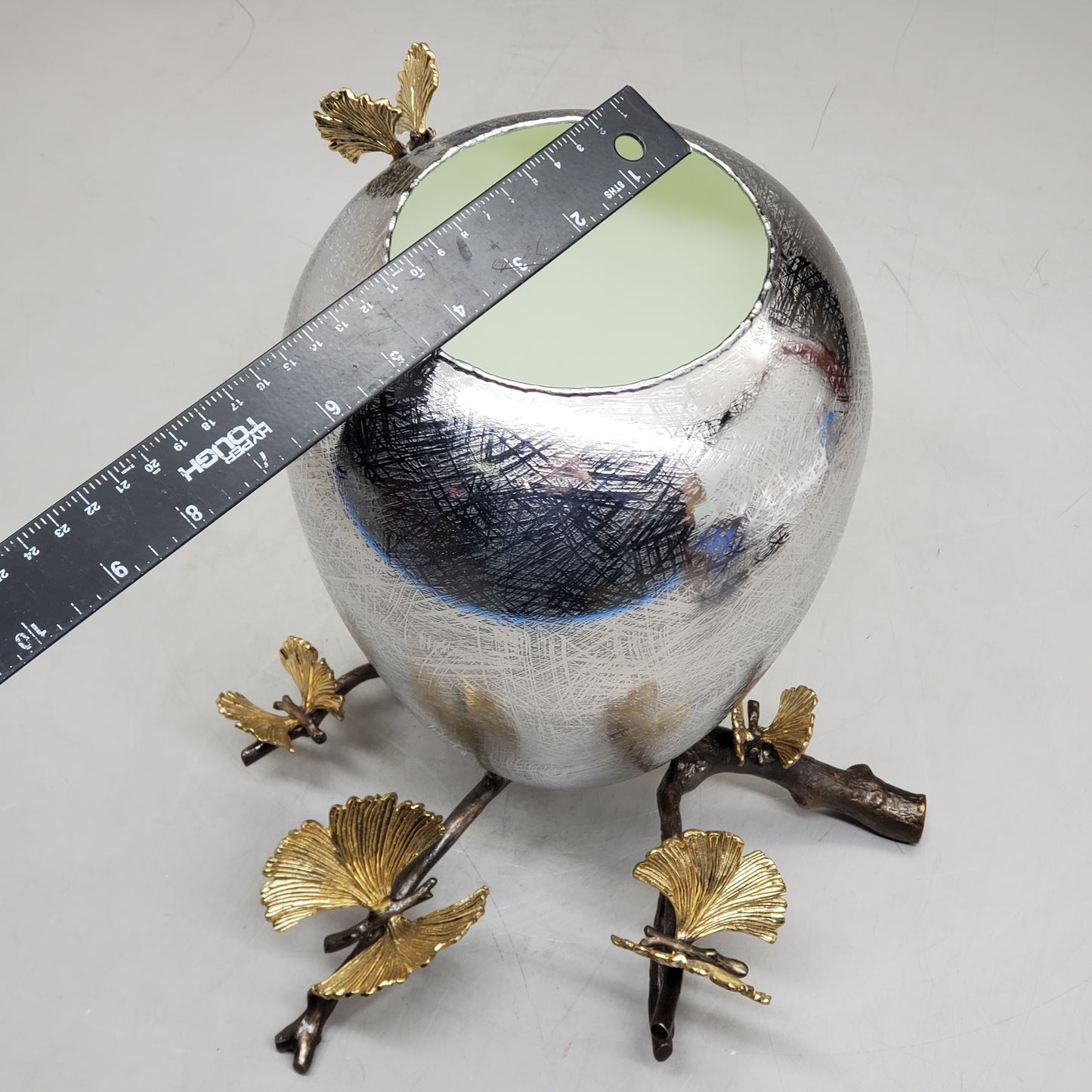 MICHAEL ARAM Butterfly Ginkgo Medium Vase 9.5" x 11" x 13.5" Bronze / Stainless 175752