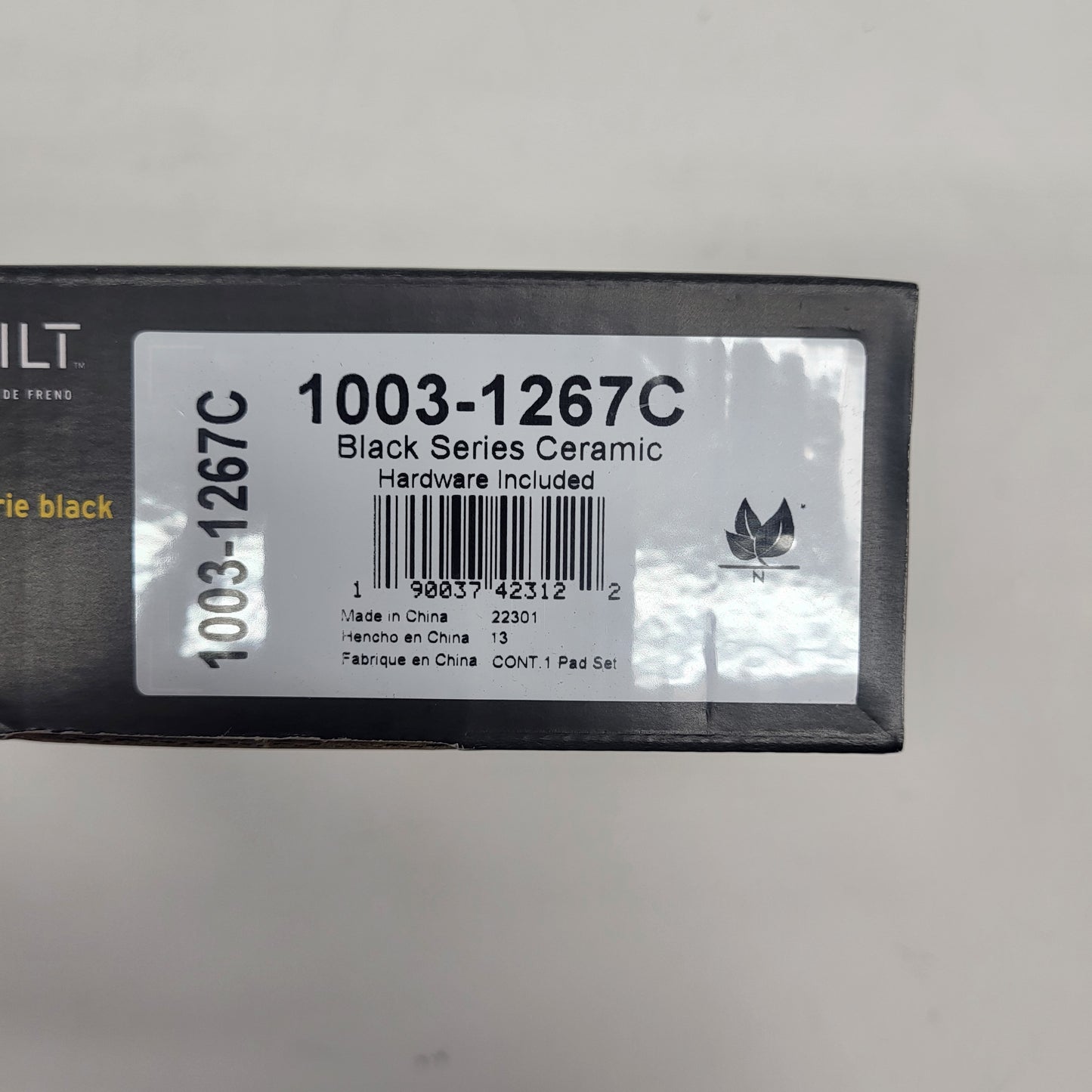 QUALITY-BUILT Ceramic Disc Brake Pad Set Black Rear 1003-1267C