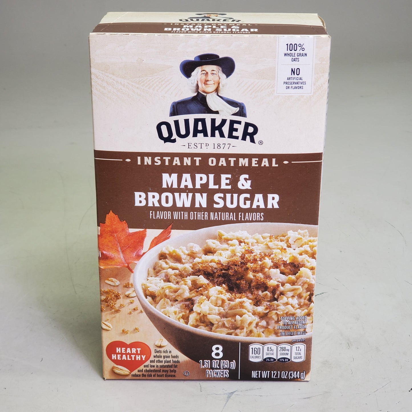 ZA@ QUAKER (8 Pack) Instant Oatmeal Maple & Brown Sugar 12.1 oz BB 11/25 A