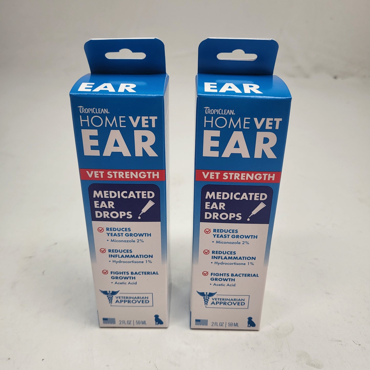 TROPICLEAN (2 PACK) Homevet Max Strength Medicated Ear Drops 2 oz BB 05/28