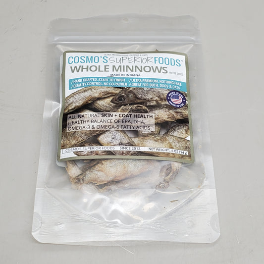 COSMO'S SUPERIOR FOODS (2 Pack) Freeze Dried Whole Minnows 0.5 oz BB 05/26