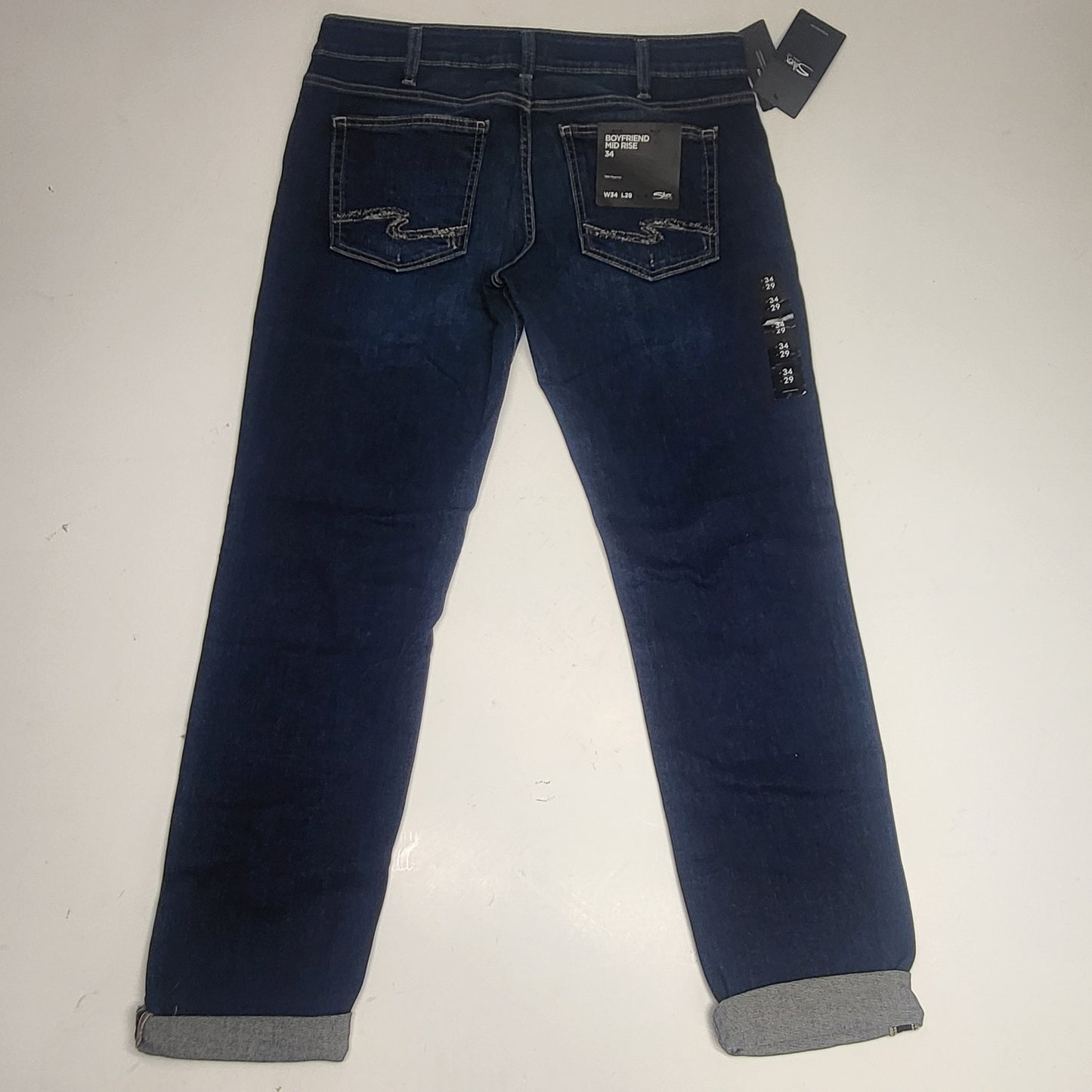 SILVER JEANS CO. Boyfriend Mid Rise Sz 14/29 Indigo L27101SSX365