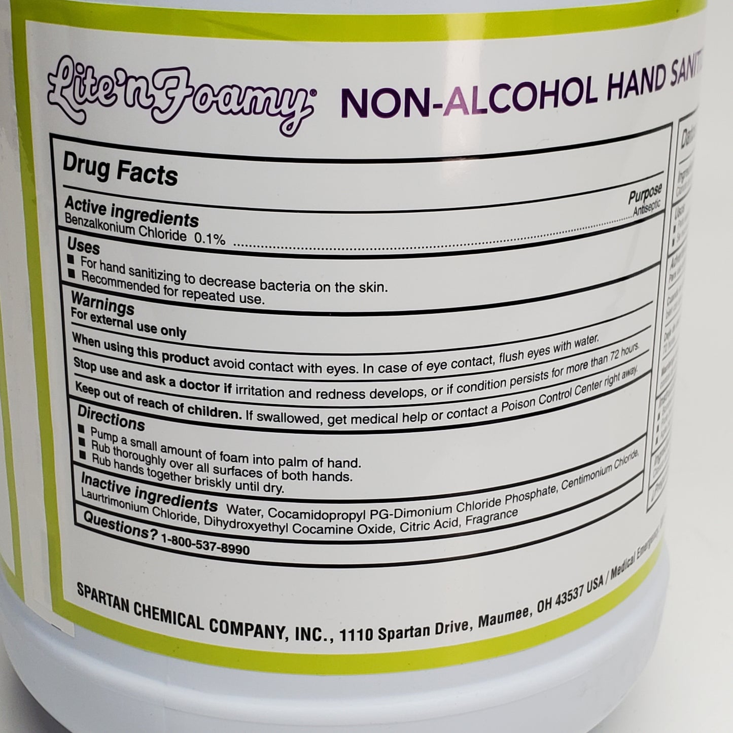 SPARTAN Non-Alcohol Hand Sanitizer Sunshine Lemon 1 gal 3345