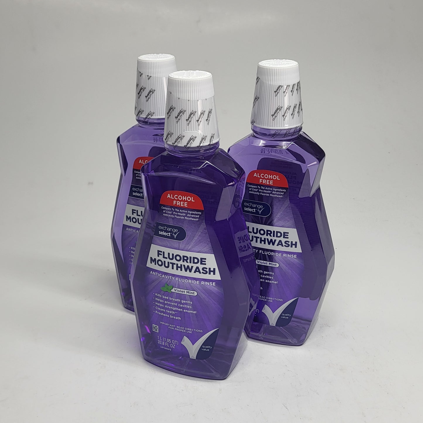 ZA@ EXCHANGE SELECT (3 PACK) Fluoride Mouthwash Anticavity Rinse Mint 1L Bb 06/28
