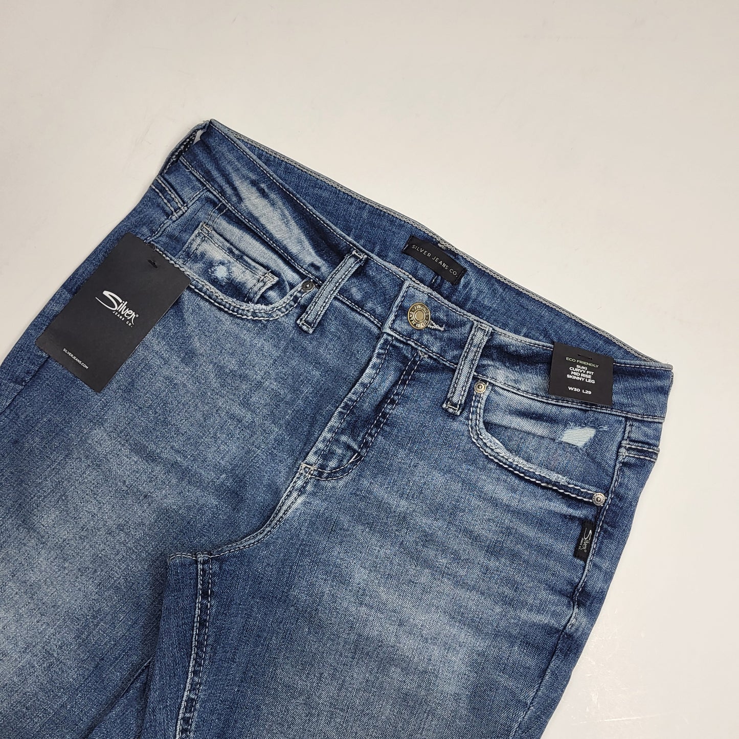 JAG Silver Jeans Co. Suki Ripped Mid Rise Skinny Womens Sz 30/29 Indigo L93136eae208