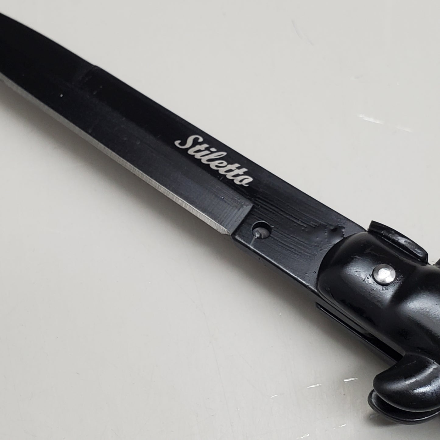 ZA@ ARMED FORCE TACTICAL Hand Crafted OTF Pocket Knife 9" Knife 4" Blade Black/White ST-6BKB