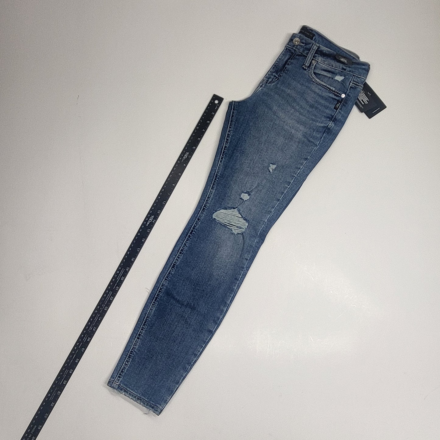 JAG Silver Jeans Co. Suki Ripped Mid Rise Skinny Womens Sz 30/29 Indigo L93136eae208