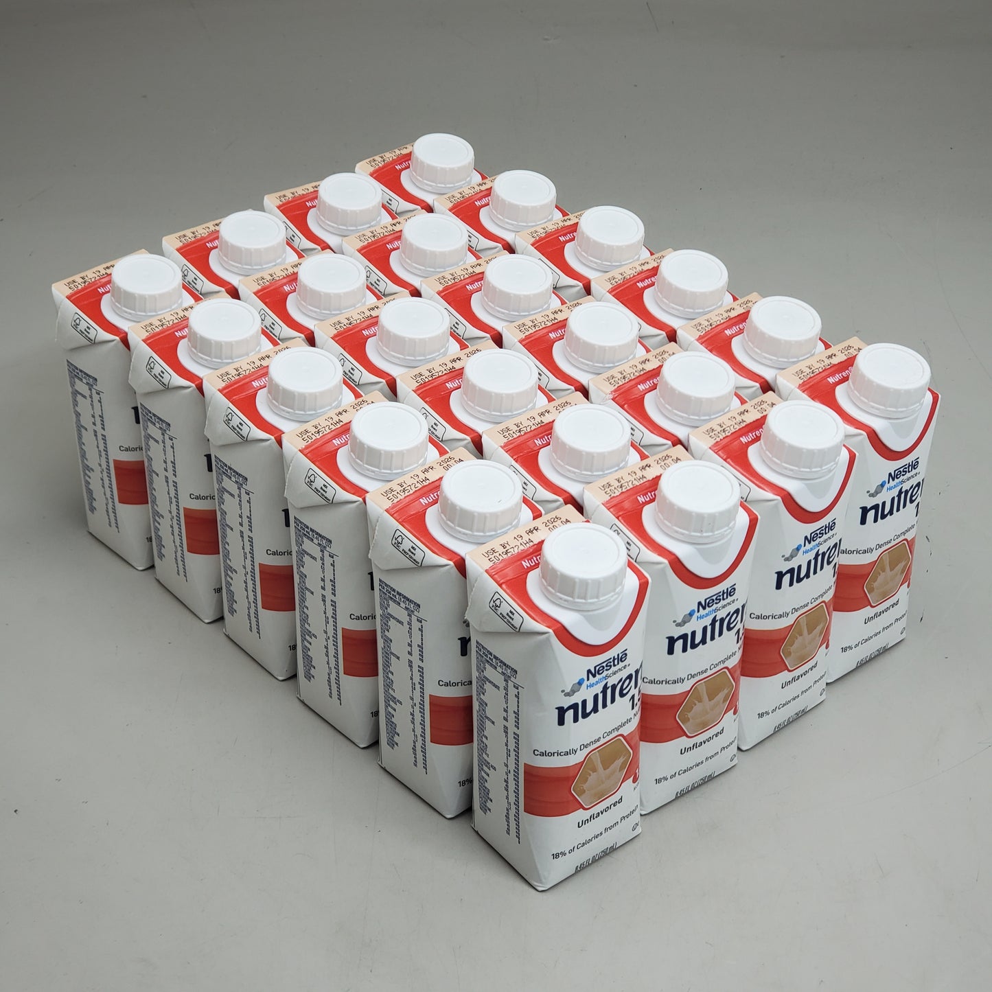 NESTLE (24 Pack) Nutren 1.5 Calorically Dense Nutrition Drink 8 fl oz Unflavored G12591398 BB 04/26