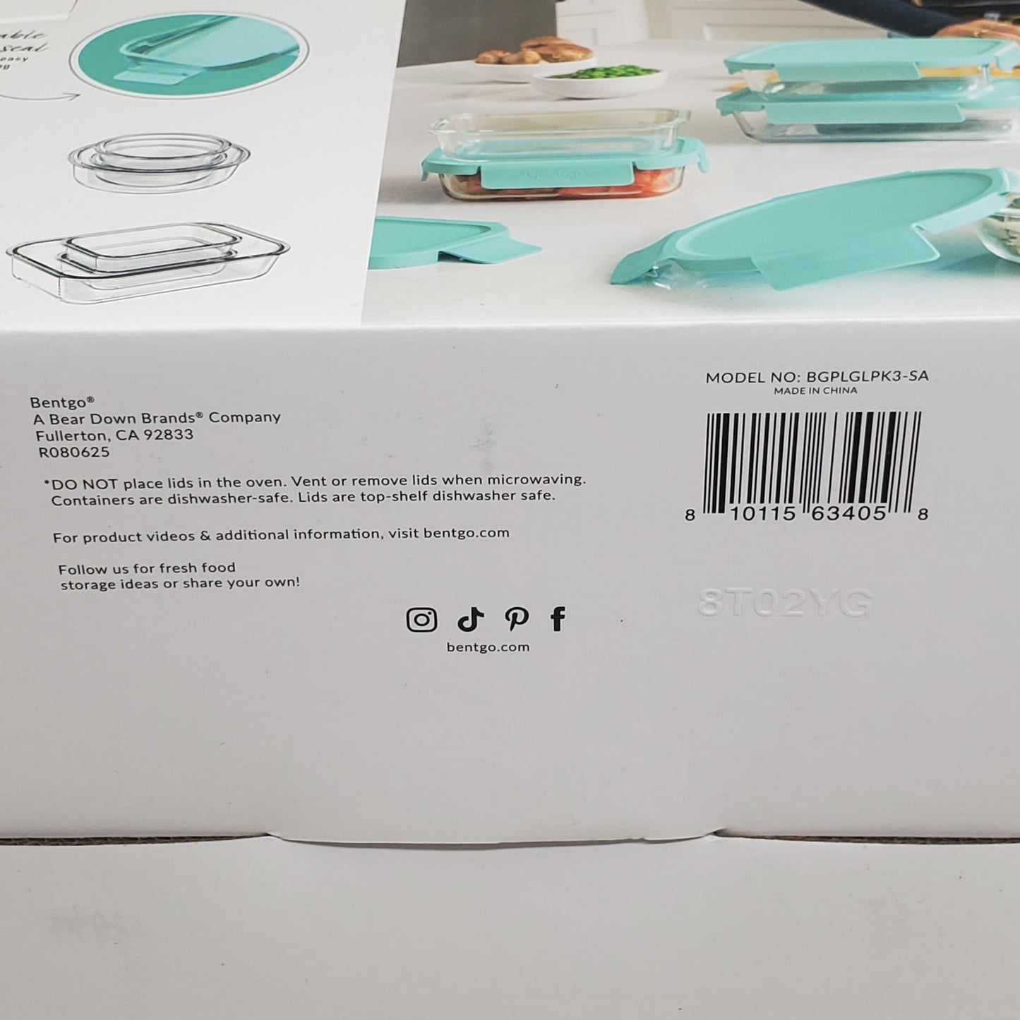 BENTGO GLASS (14 Pc Set) Leak-proof Food Storage Containers Soft Aqua BGPLGLPK3-SA