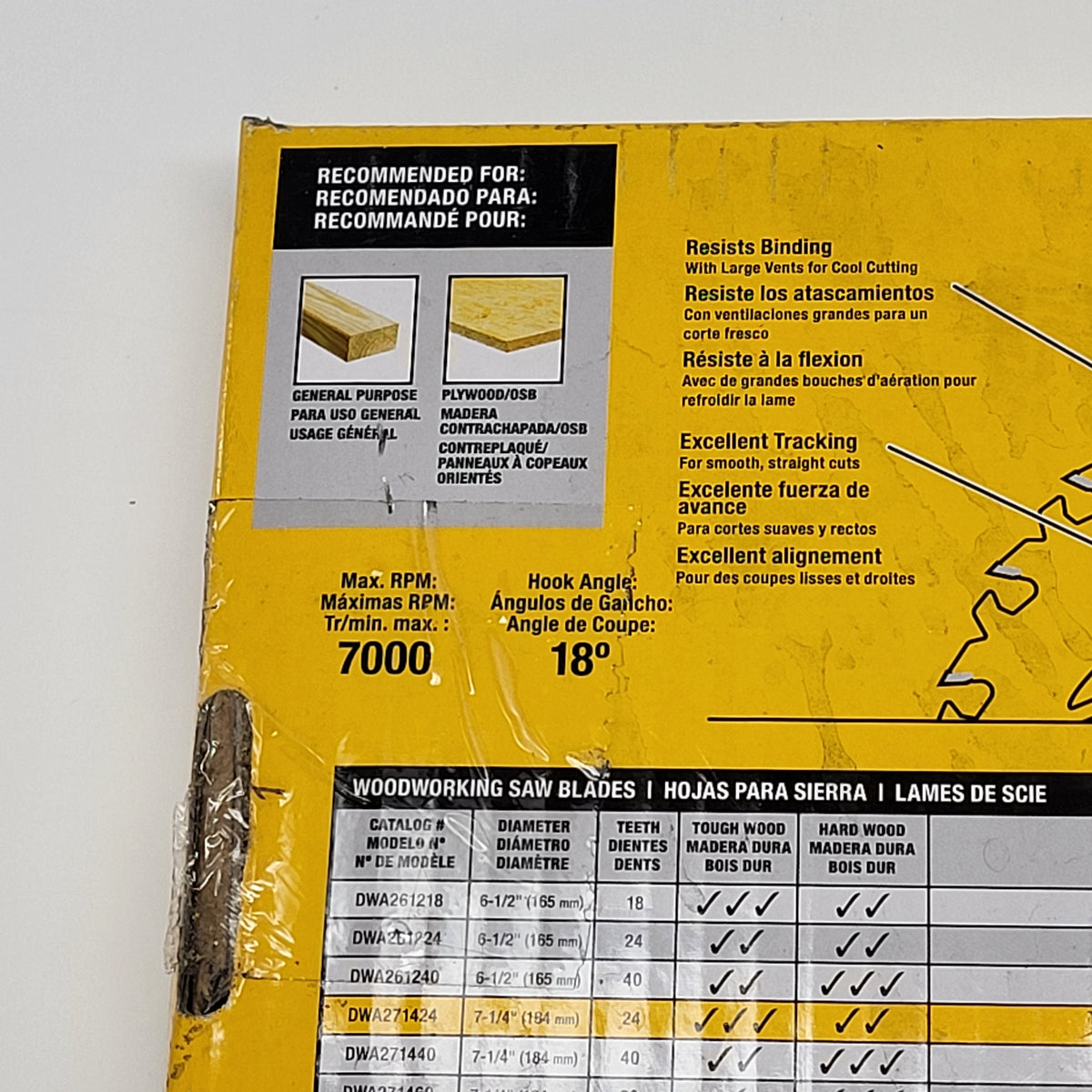 DEWALT (10 PACK) Rotating Saw Blades 24t   7.25in DWA271424B10 (Damaged Box)