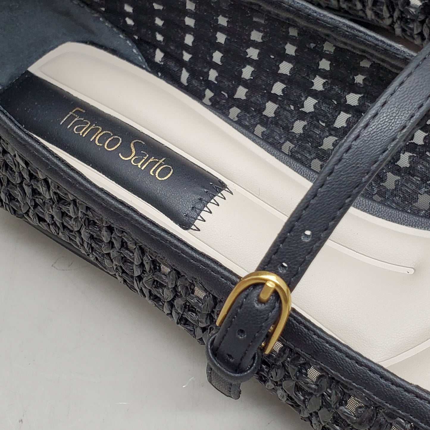 FRANCO SARTO L-Tinsley Mary Jane Women's Flat SZ M 6 Black