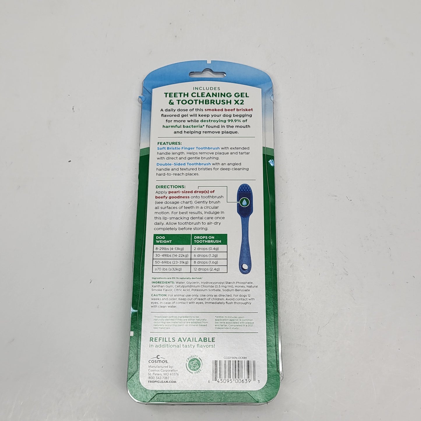 ZA@ TROPICLEAN (3 PACK) Fresh Breath Pet Enticers Smoked Beef Brisket Flavor 2 oz