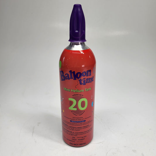 ZA@ BALLOON TIME  Mini Helium Tank  INFLATES 20 BALLOONS