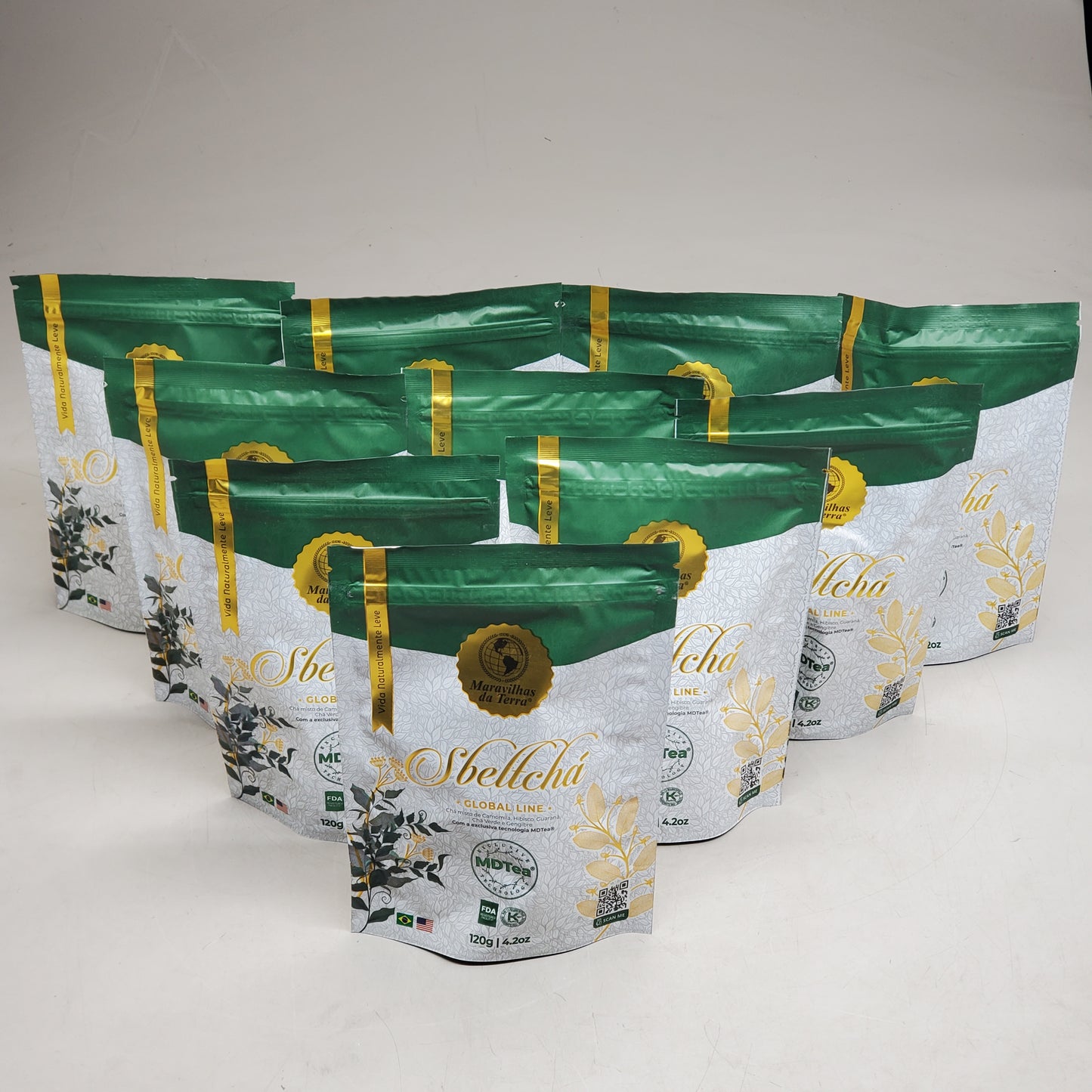 SBELTCHA (10 Pack) Global Line Chamomile, Hibiscus, Guarana MDTea 4.2 oz BB 08/26