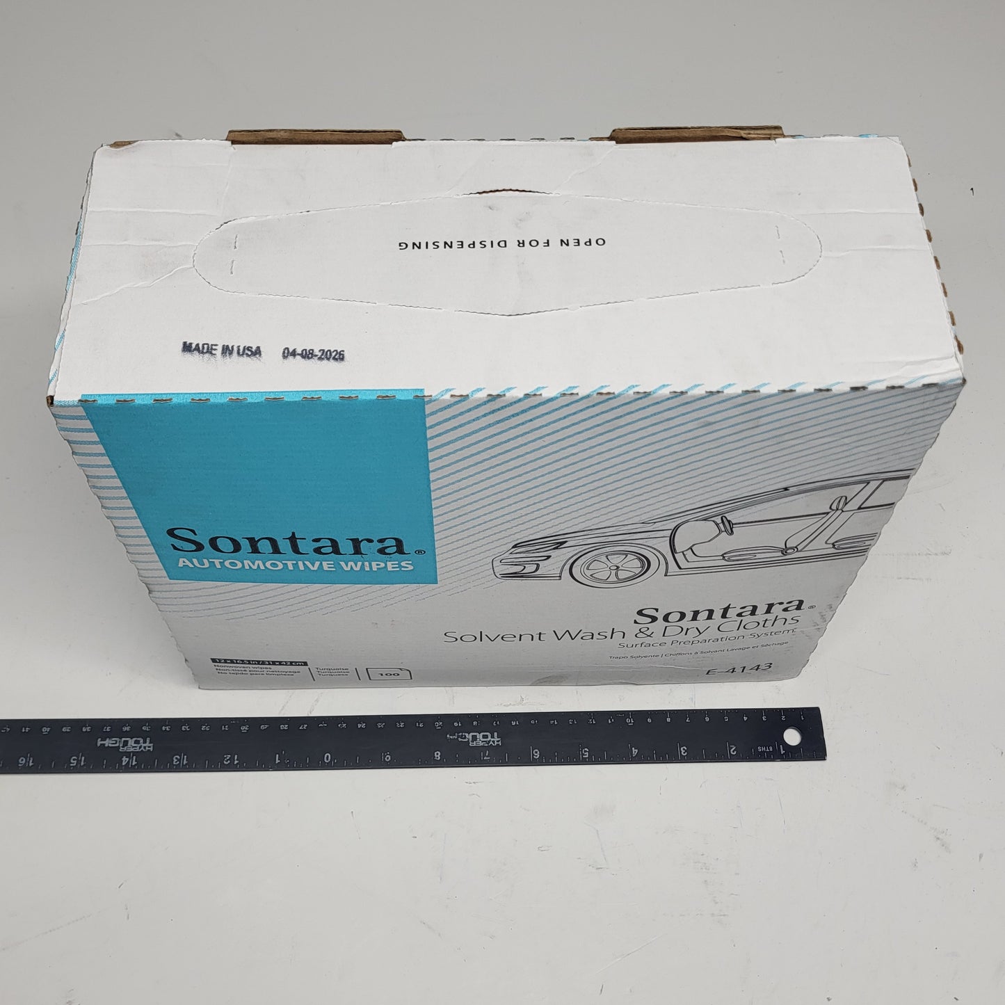 SONTARA Automotive Wipes Solvent Wash and Dry Cloths 100 Sheets Teal E-4143